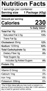 nutritional facts